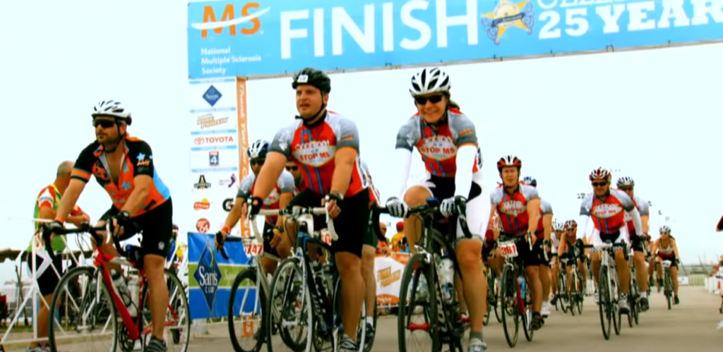 Bikers participating in the Bike MS event